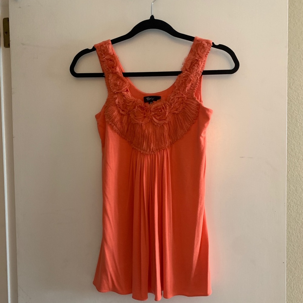 Sky sleeveless orange top